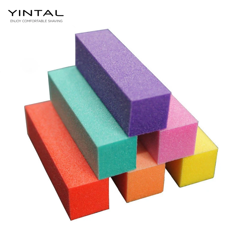 

New Sponge Sandpaper Nail File High Elasticity Rectangle Nail Art Polishing Manicure Tool Random Color