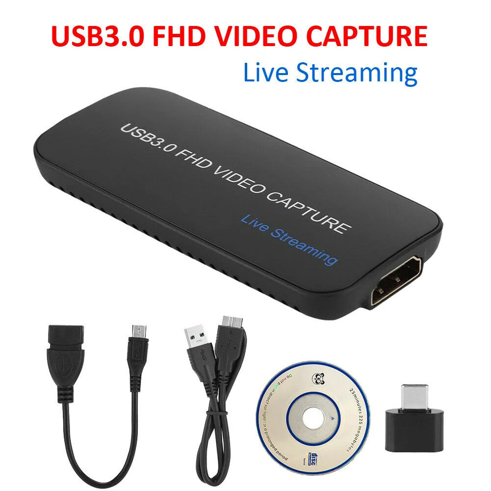 

1080P 2K 4K 60fps Portable Grabber Live Streaming Converter For TV PC Audio HDMI USB 3.0 HD Game Video Capture Card Broadcast