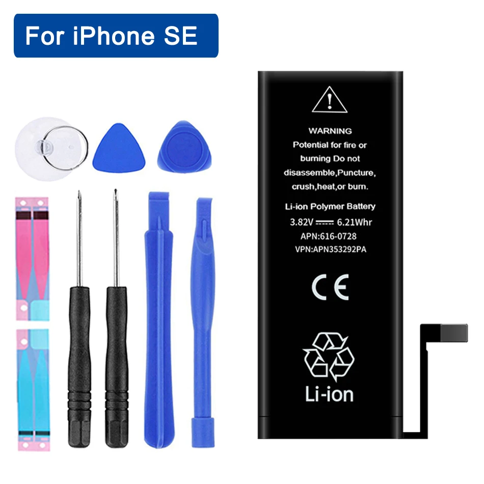 Аккумулятор для Apple IPhone SE 4S 5s 6 7 Замена батареи для IPhone SE IPhone6 IPhone7 IPhone5S телефон батареи+ Бесплатные инструменты - Цвет: For SE 1642mAh