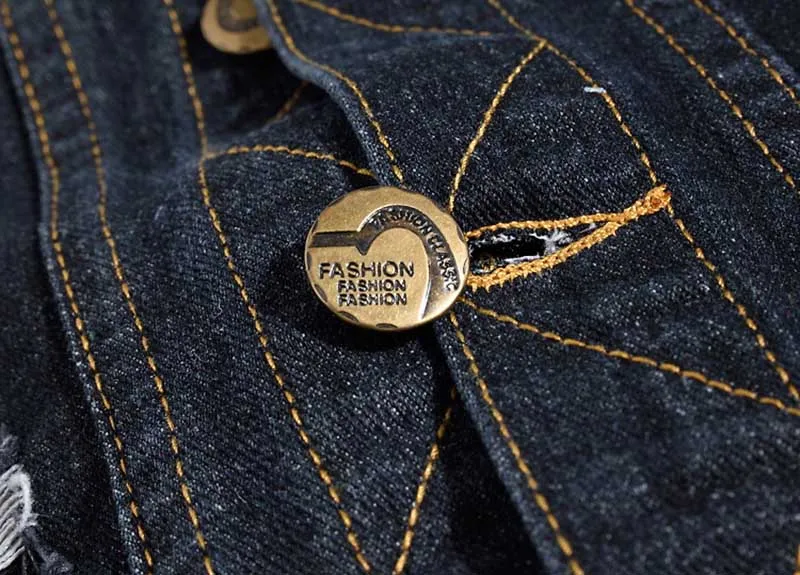 Новая мода мужской рваный жилет без рукавов куртка хлопок жилет Повседневные утягивающие джинсы джинсовый жилет размера плюс S-6XL черный