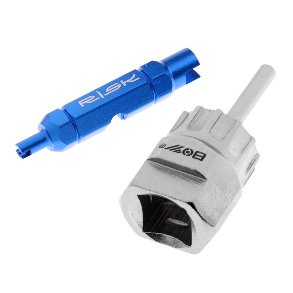 

Cassette Flywheel Lock Ring Remover+ Schrader Presta Valve Core Removal Tool