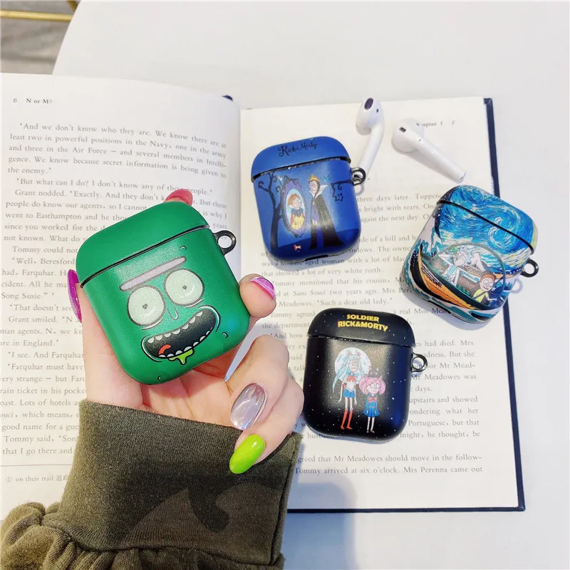 

For airpods case cute cartoon Rick and Morty fashion soft case For Apple new Airpods 1/2 Cover wireless Bluetooth Earphone case