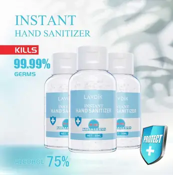 

3PCS 50ML LAVDIK Disposable Hand Sanitizer Portable Mini Hand Sanitizer Quick Dry Clean Hand Sanitizer 99% Effective Cleaning