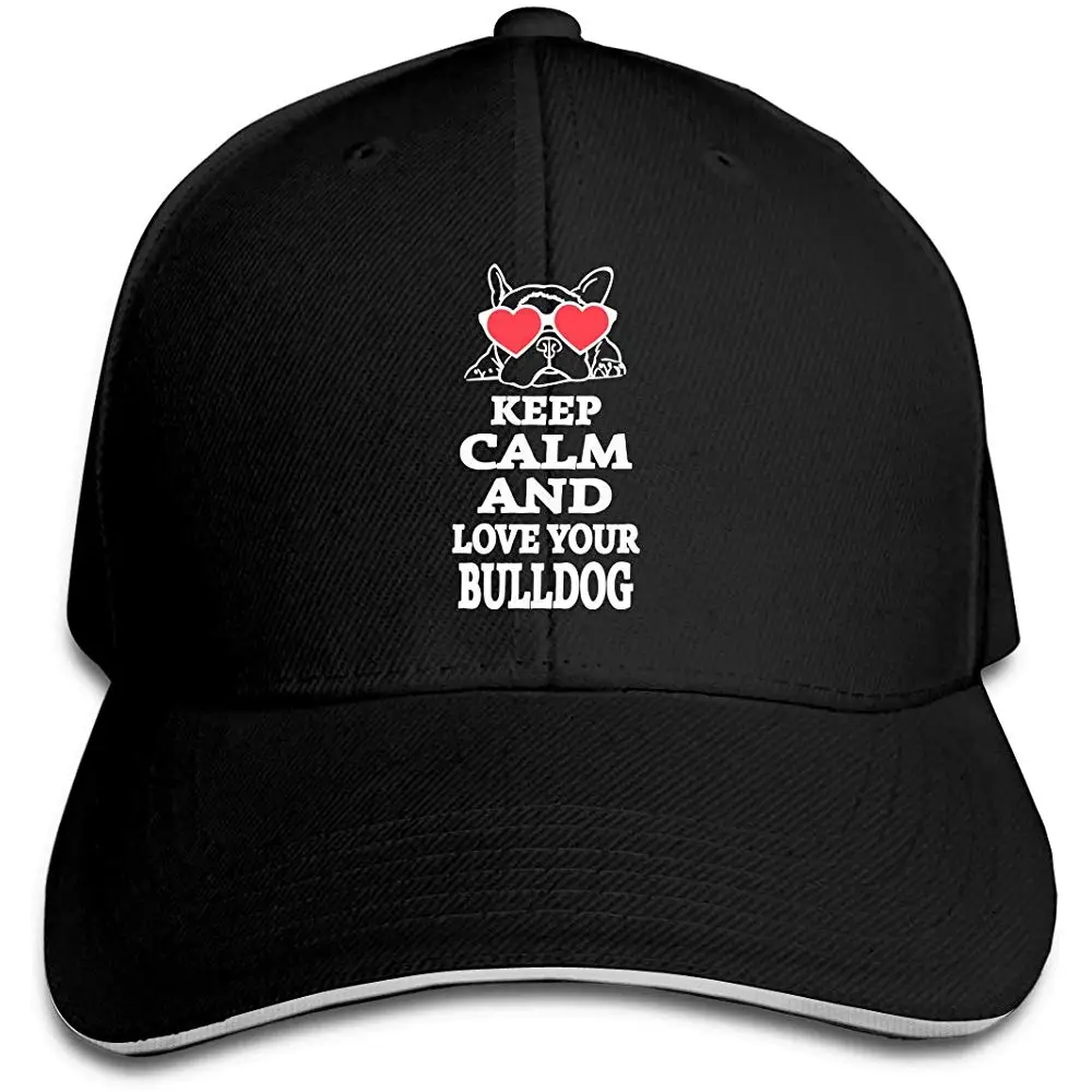 Мужская бейсболка с надписью «Keep Calm& Love Your Bulldog Trucker»