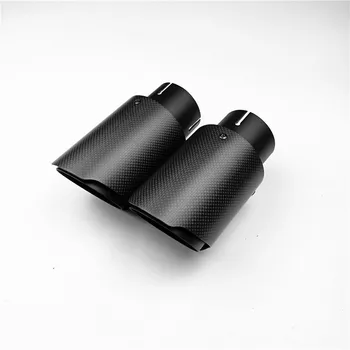 

2 Pcs Matt Carbon Titanium Black Stainless Steel Universal Exhaust Pipes for A4L Q3 Q5 Q7 F10 F18 F30 Carbon Exhaust Tips