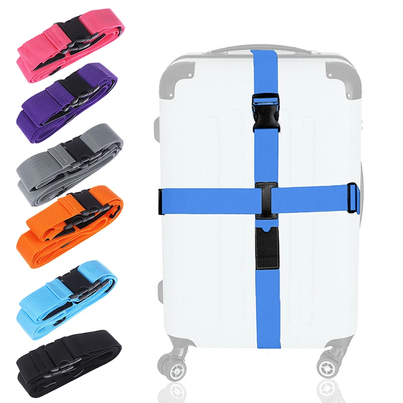 6 Colors Adjustable Lock Travel Luggage Straps Belt Protective Travel Accessories Suitcase Packing Belt