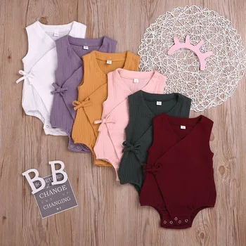 

Summer Infant Baby Boys&Girls Sleeveless Solid Print Bodysuit baby girl clothes