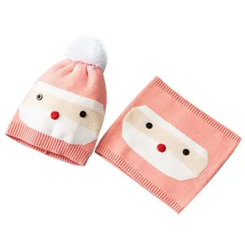 

Baby Boys Girls Scarf Cap Set Autumn Winter New Fashion Children Bib Hat Suit N1HB