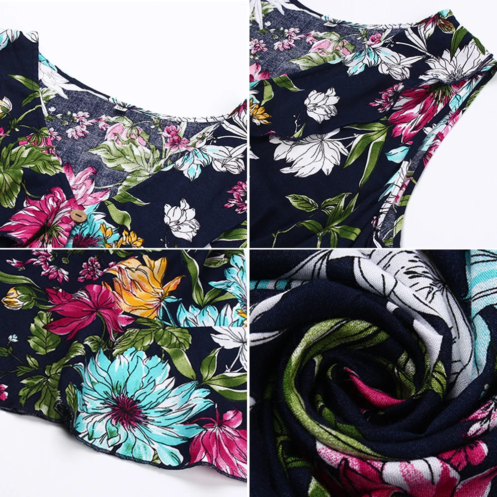 Женское летнее платье без рукавов с v образным вырезом Элегантное Длинное