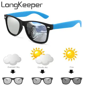 

LongKeeper Classic Photochromic Sunglasses Men Women New Rivet Polarized Chameleon Sun Glasses Driver Goggles Oculos UV400