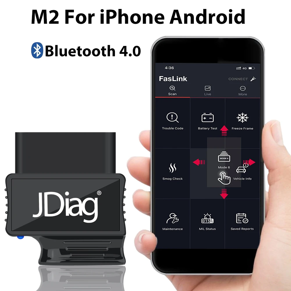 

OBD2 Code Reader Bluetooth 4.0 FasLink M2 For iPhone Android Phone Diagnostic Trouble Codes Live Data Grapph Display Car Scanner