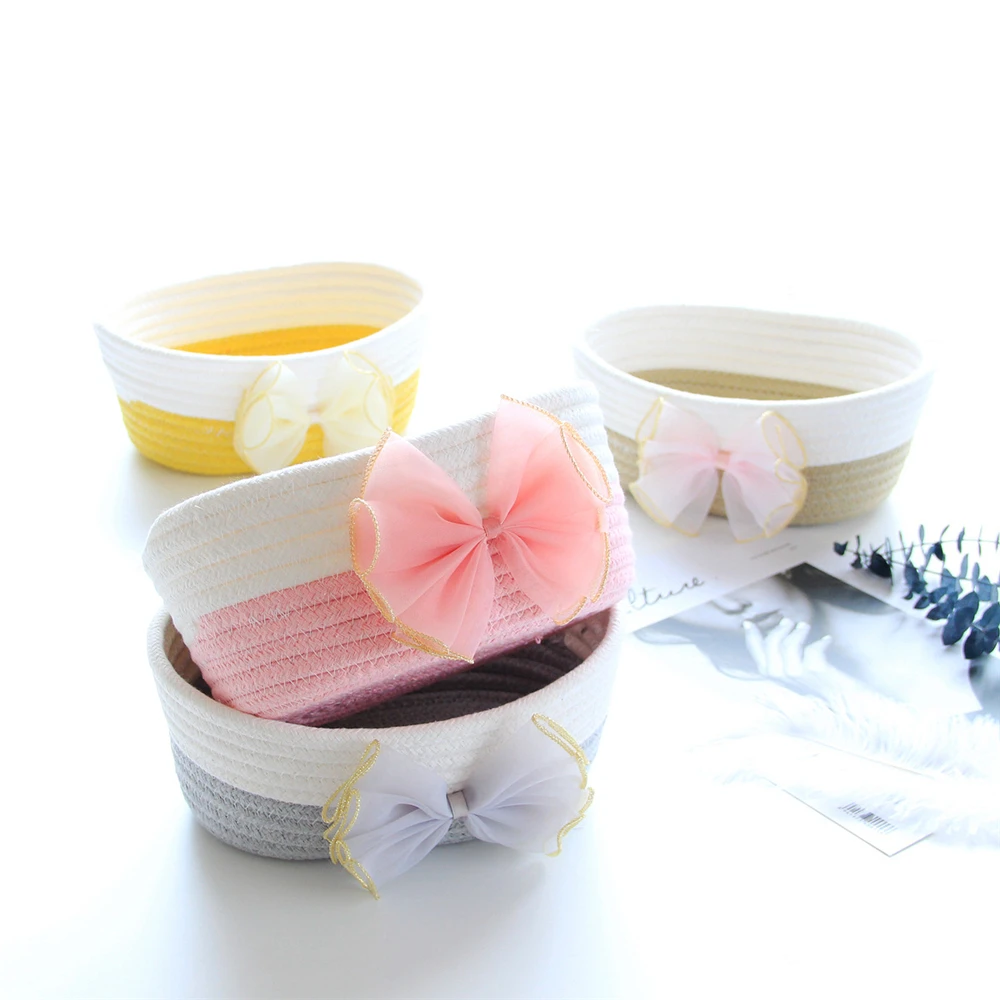 Multi-style Folding Storage Basket Cotton Woven Nordic Desktop Sundries Cotton Storage Box Fox Duck Hair Ball Storage Box