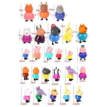 

25pcs Peppa Pig Class Friends Action Figure Set Toy PVC Anime Cake Figura Pig cake Party Supplies Gift Toy for Kid