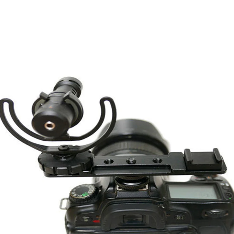 Hot Shoe Extension Bar Mount Cold Shoe Extension Flash Bracket Dual Straight Mount Flash Bracket Fits Nikon Canon Sony Olympus D