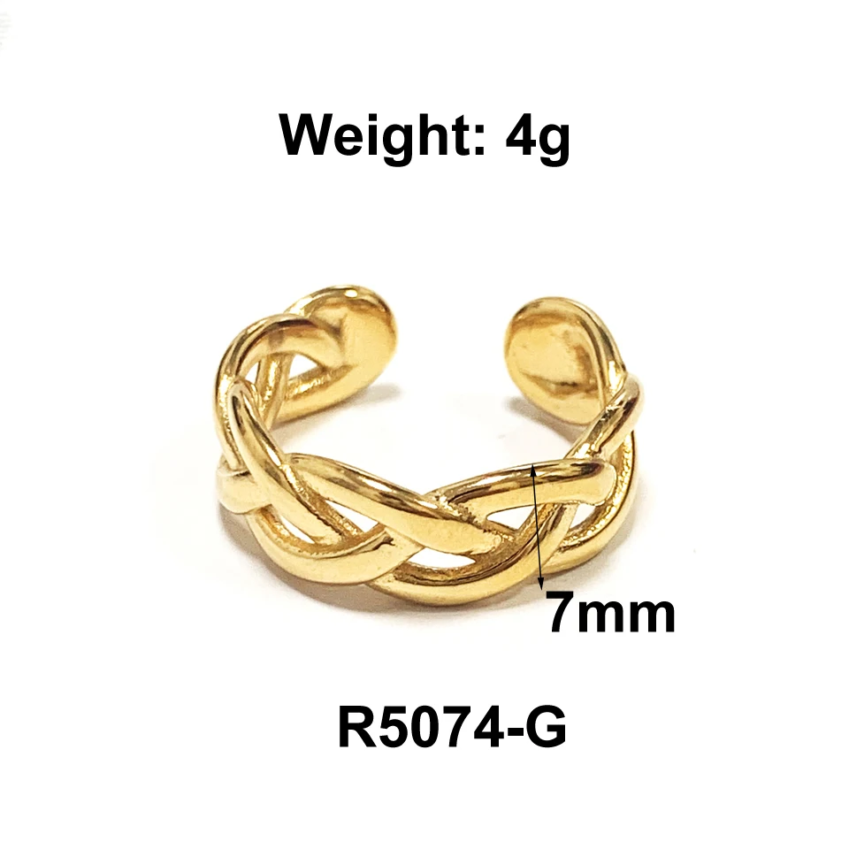 Fashion 18 k Creative Brand Multilayer Stainless Steel Rings for Women Charm Metal Golden Finger Charm Ring Jewelry Party Gift