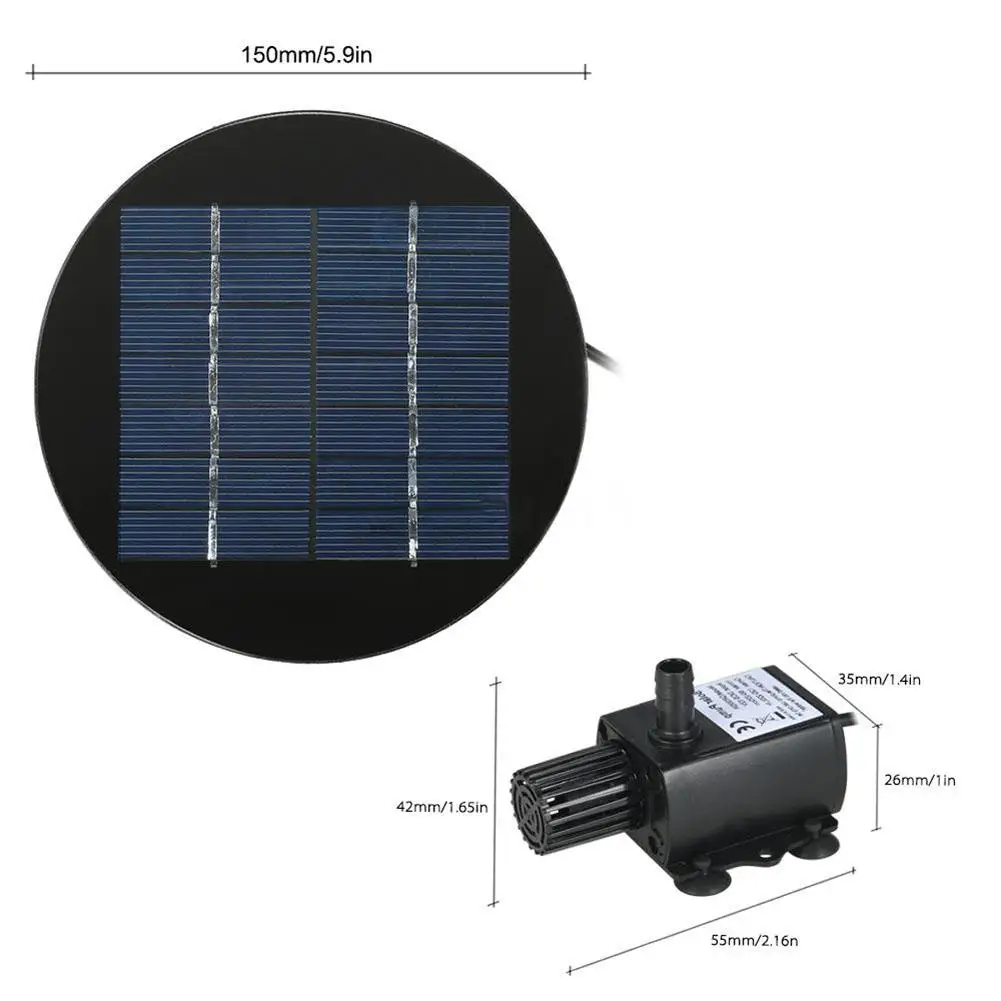 9 в 2 Вт Солнечный фонтан с круглым водяным насосом для солнечная панель на открытом воздухе фонтан плавающий фонтан садовое украшение