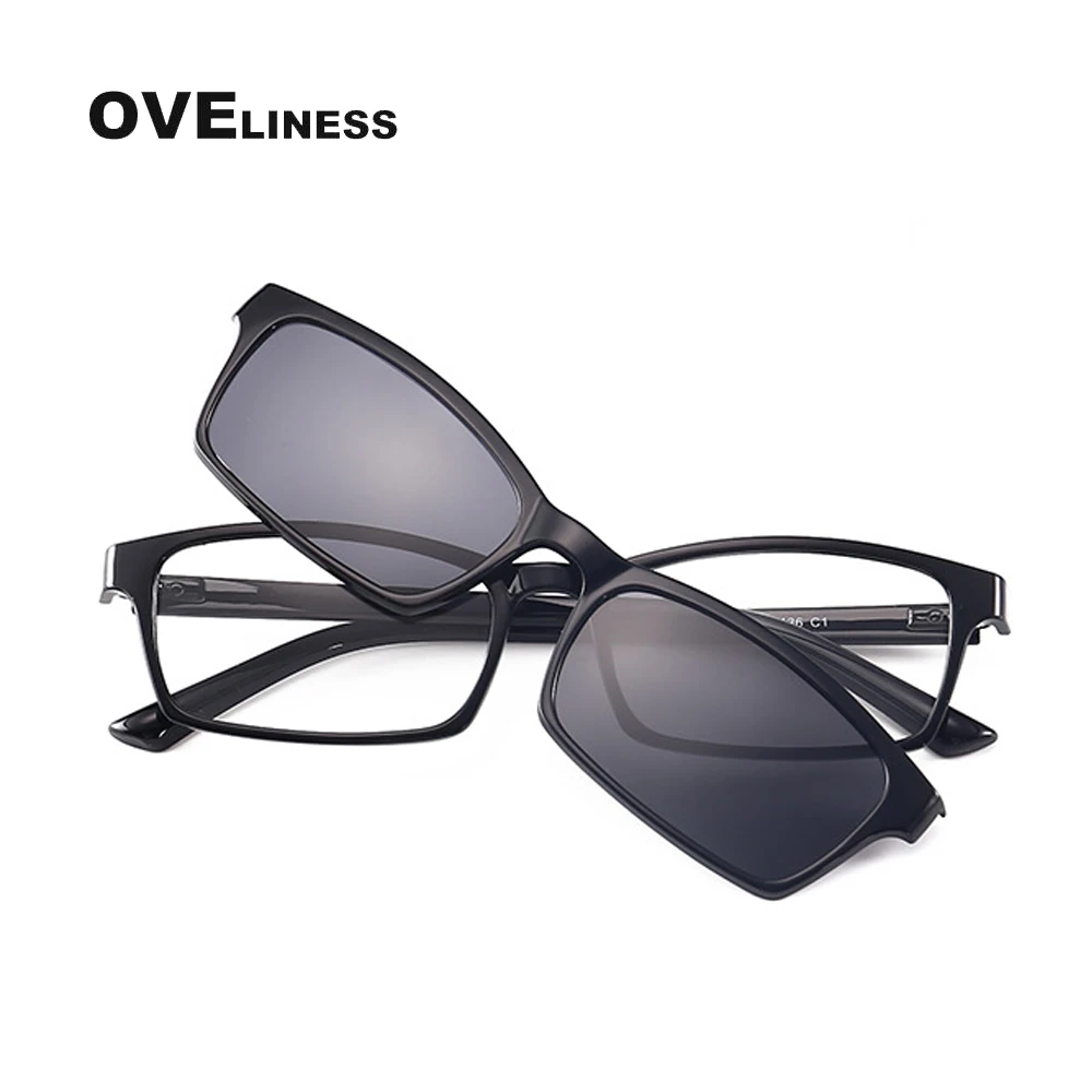 Поляризованные солнцезащитные очки оправа для очков мужчин и женщин магнитная