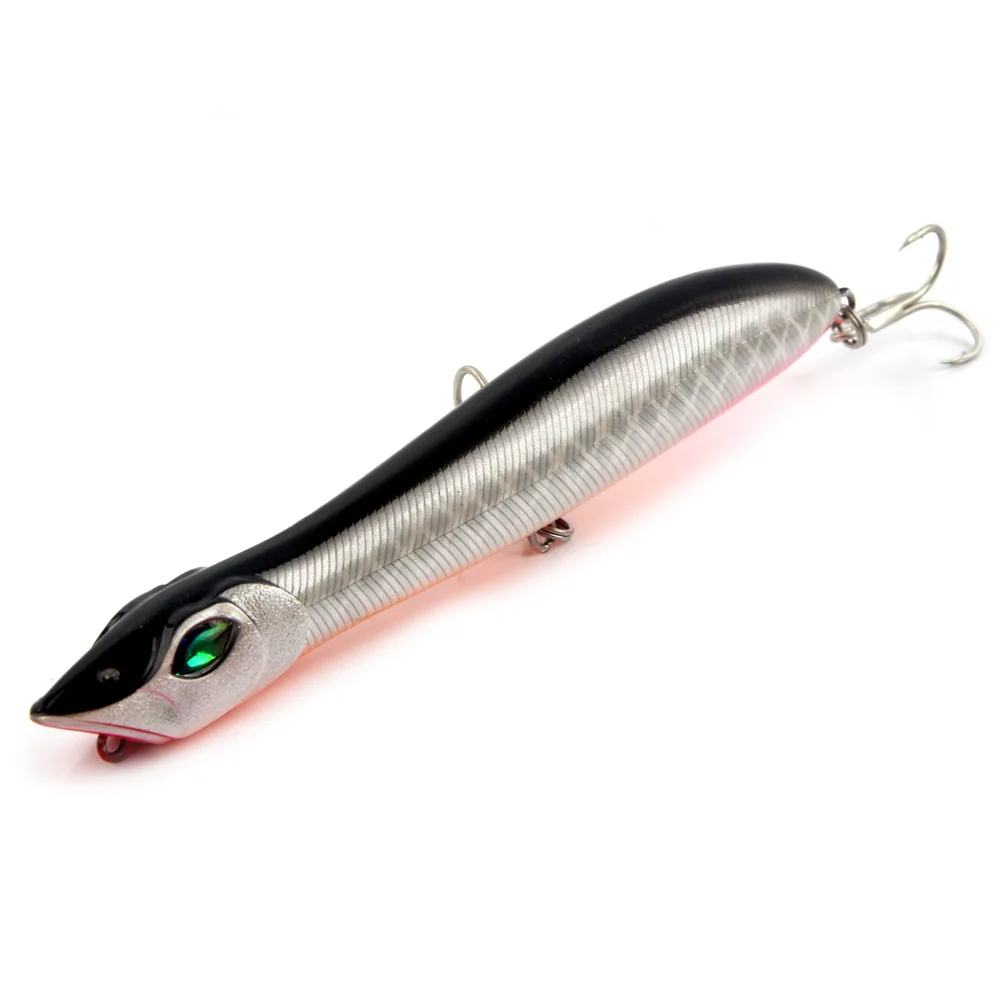Snake Popper Head Lure 140mm 26g Floating Crankbait Sea Bass Pike Bait Pencil Topwater Popper Artificial Fishing Tackle