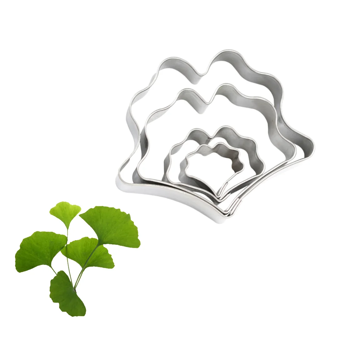 

Metal Clay Cutters Stainless Steel Cake Fondant Sugar Mould Ginkgo Biloba Shape Cookie Cutter Mold Clay Tools