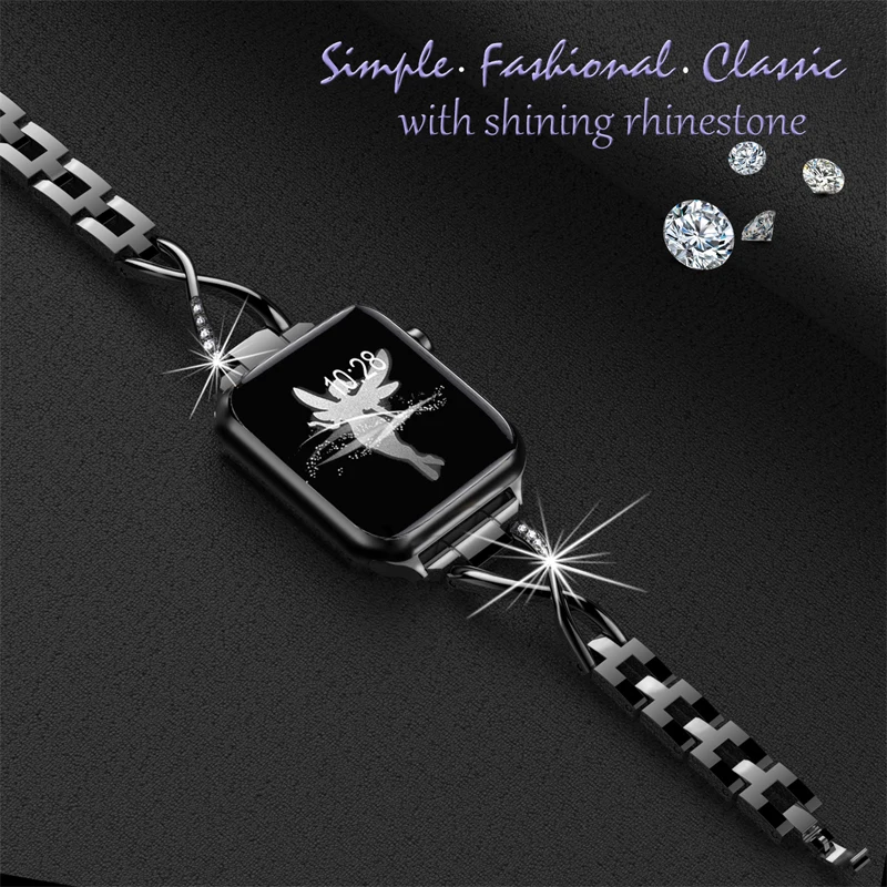 Comprar Pulsera de eslabones para apple watch banda 42mm 38mm 44mm 40mm serie 5 4 3 2 1 iwatch correa de acero inoxidable correa de reloj Accesorios