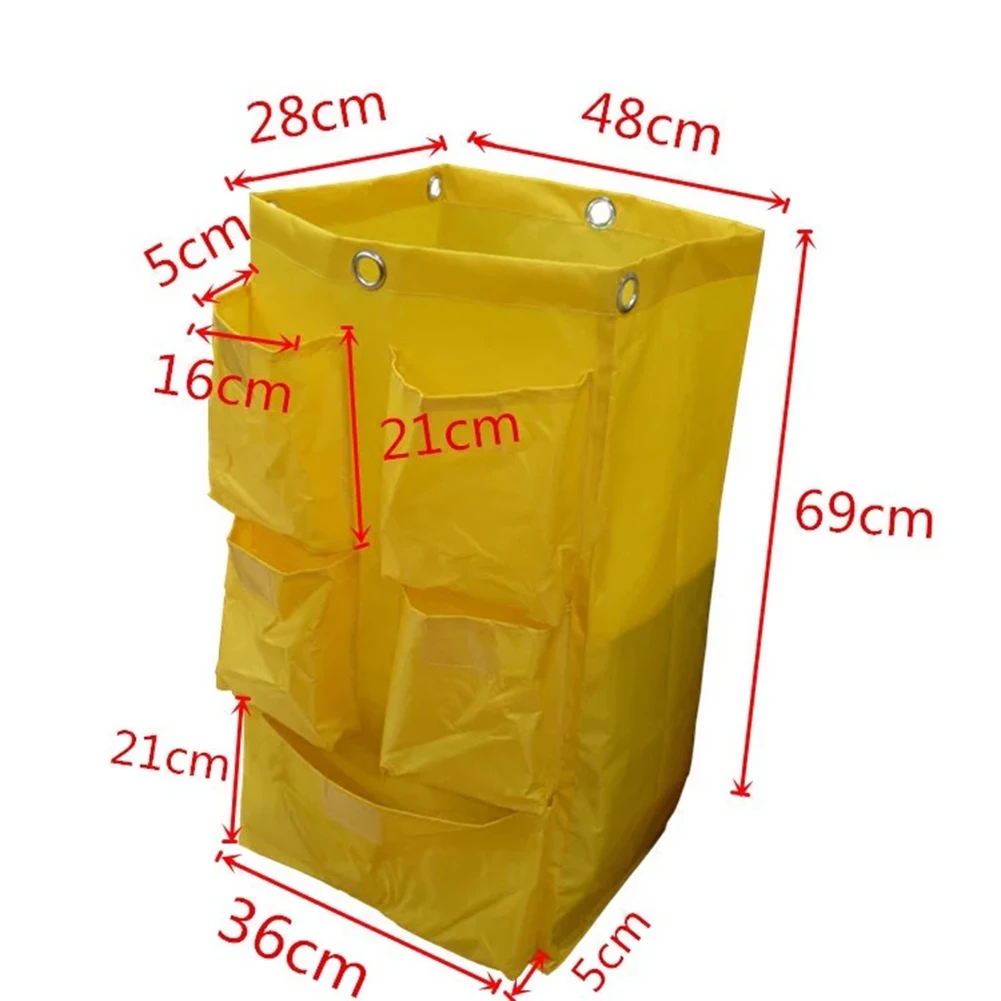 Большая емкость, прочный мешок для мусора, для уборки, тележка для гостиницы, водонепроницаемый контейнер для сбора мусора с карманами