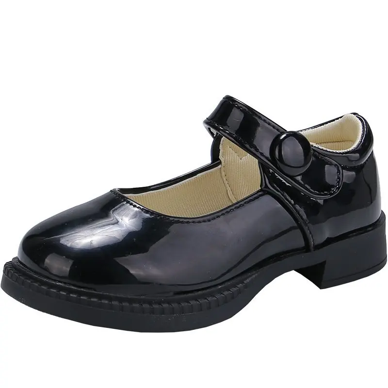 Chaussures Mary Jane Fille - Cuir Souple - Fermeture Velcro - Semelle Antidérapante - Pour Cérémonie, école, Fête - Taille 21 à 30 EU