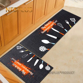 

Kitchen Carpet Floor Mat Rugs 40x60&40x120cm Polyester Fiber Latex Anti-Slip Hallway Doormat Home Decorative Door Mats