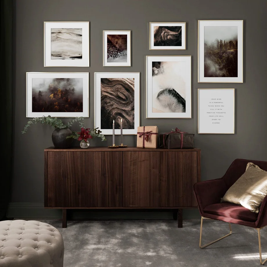 Autumn Misty Forest Wood Beige Stained Nordic Posters And Prints Wall Art Canvas Painting Wall Pictures For Living Room Decor Autumn Misty Forest Wood Beige Stained Nordic Posters And Prints Wall Art Canvas Painting Wall Pictures For Living Room Decor