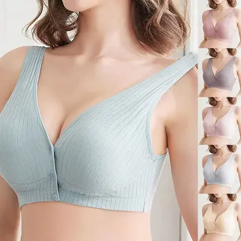 

2020 New Cotton Nursing Bra Summer Breathable Breastfeeding Bra for Women Maternity Bra Plus Big Size Easy Feeding Bra Wire Free