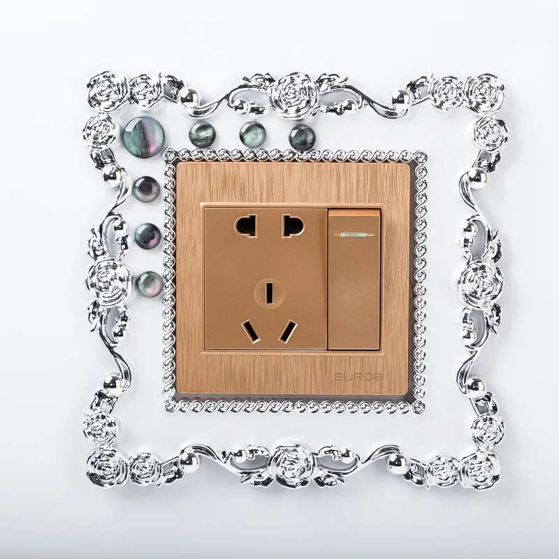 Art House Cat's Eye Stone Switch Cover 86*90 Size Bedroom Living Room 86*86 Type 2044 Switch Stickers European Switch