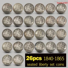 26 шт. Набор монет США 1840-1865 сидя свободы копия монет Орел копия монет