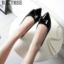Обувь в Корейском стиле; обувь на плоской подошве с острым носком; изящная обувь с бантом-бабочкой; водонепроницаемые мокасины; женская модная обувь без шнуровки; feminino; криперы; zapatos charol mujer