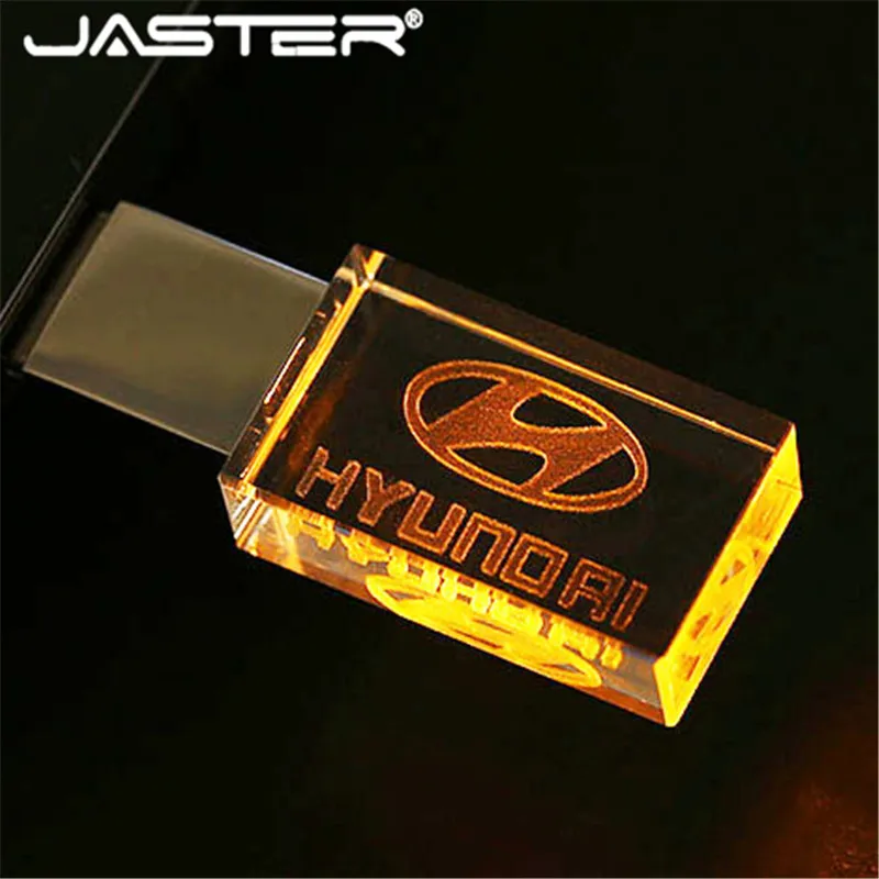 JASTER новый материал из хрустального стекла настраиваемый логотип usb 2 0