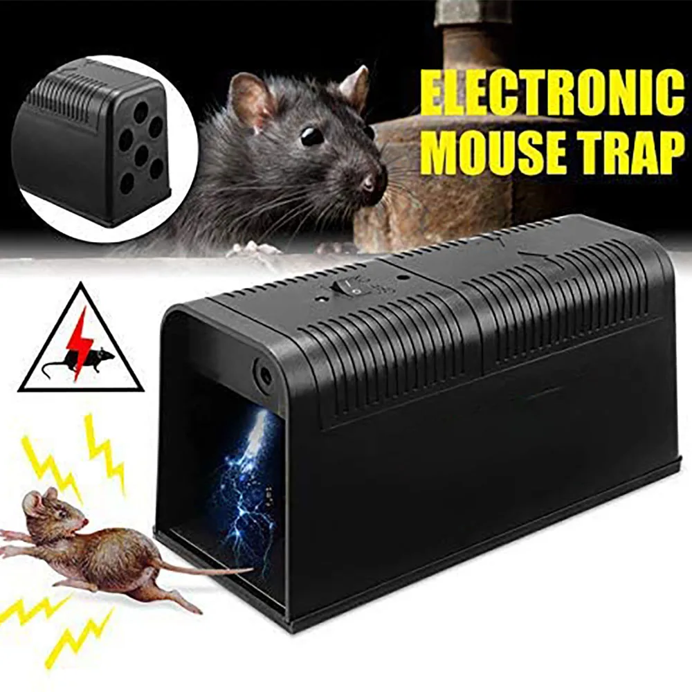Powerful Electronic Mouse Trap Mice Rat Killer Pest Control Rodent Zapper Traps 