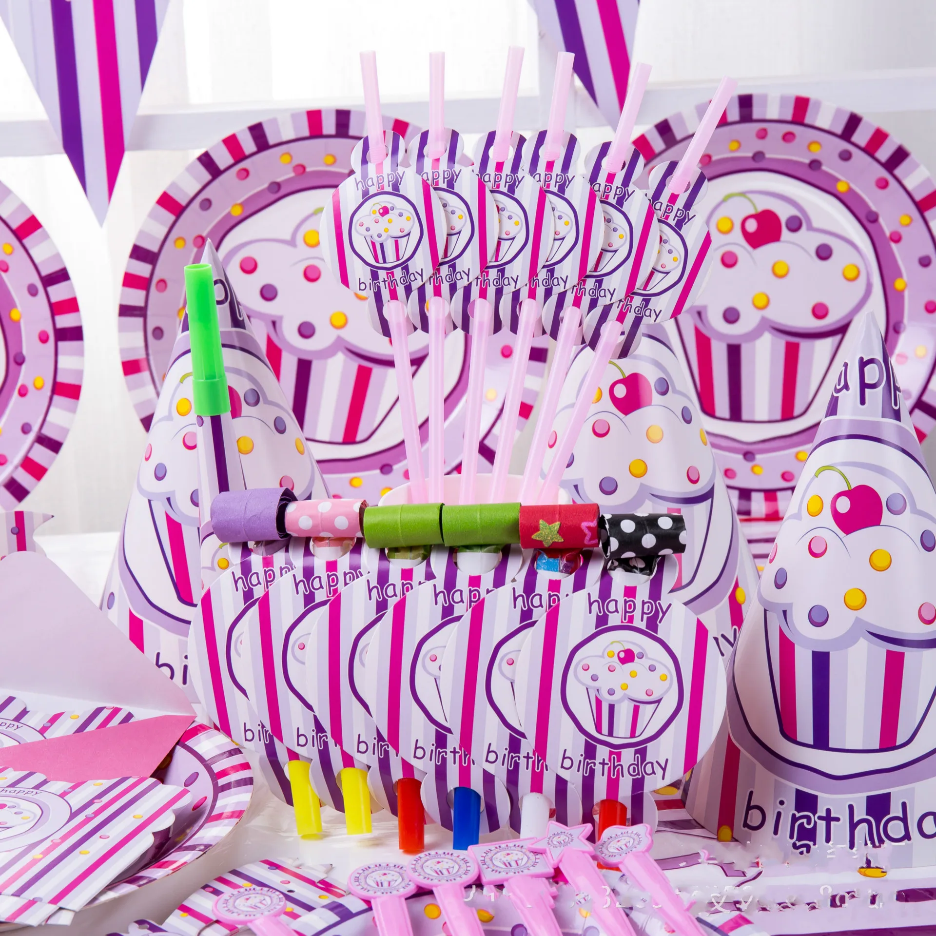 Украшения для детской вечеринки в комплекте 6 человек розовое мороженое тематическая вечеринка на день рождения комплект поставки подарок для ребенка детские товары для оформления девичника в комплекте
