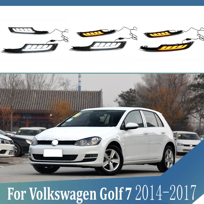 2 шт. для Volkswagen Golf 7 MK7 2014-2017 светодиодный дневного вождения светильник DRL