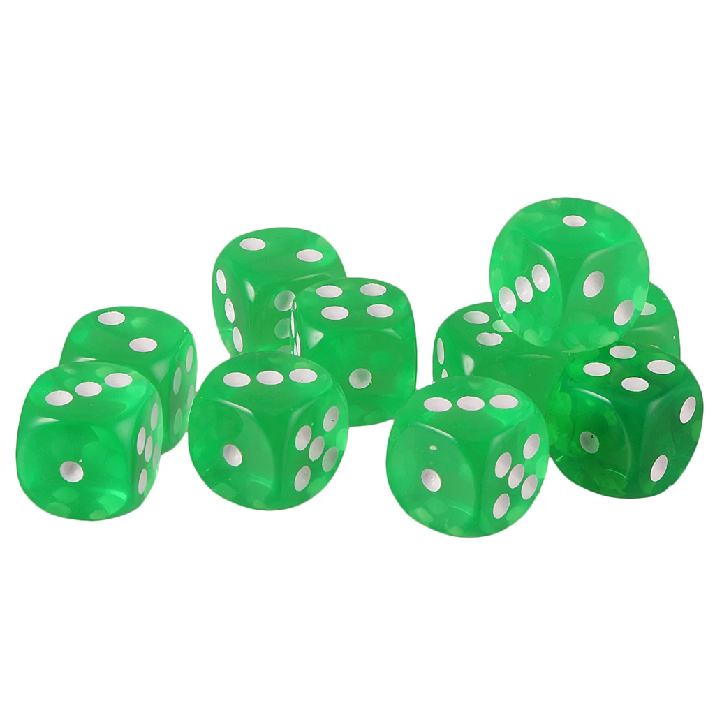 10pcs 16mm Six-sided D6 Dice for Dungeons & Dragons D&D TRPG Dices Party Gambling Dices Game Digital Dices