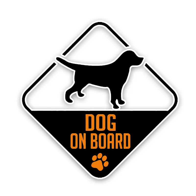 

DOG ON BOARD Decal PVC Interesting Print Car Sticker Decoration Decals,13cm*13cm