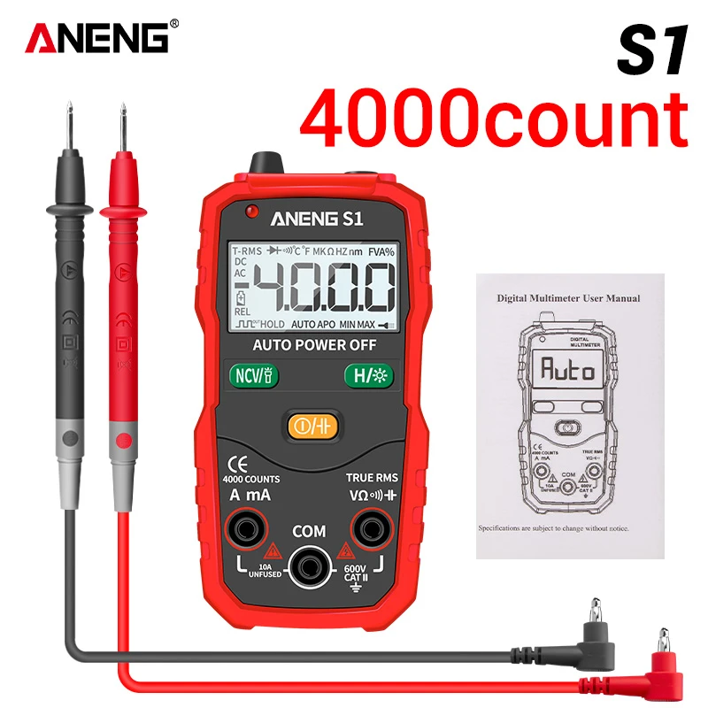 ANENG 620A True-RMS Auto Range Digital Multimeter AC//DC Voltage Meter Ammeter
