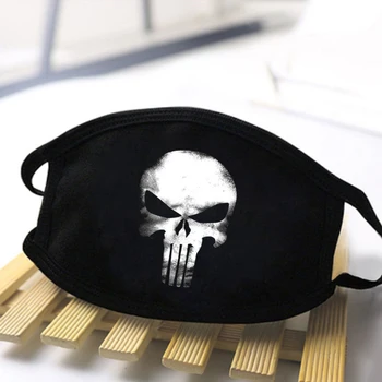 

White Skull Print Unisex Mouth Mask Black Casual Mask Mouth black Half Muffle Face Mask Kpop High Quality Casual Keep Warm Mask