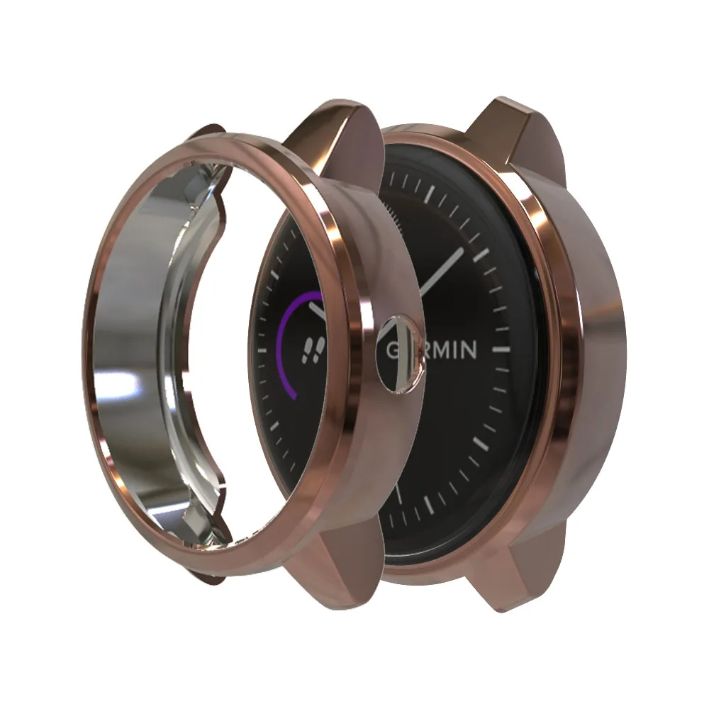 Rose Gold ТПУ защитный чехол для Garmin Vivoactive 3 3 Music Smartwatch полный экран защитная рамка Крышка Аксессуары для часов - Цвет: Rose Gold