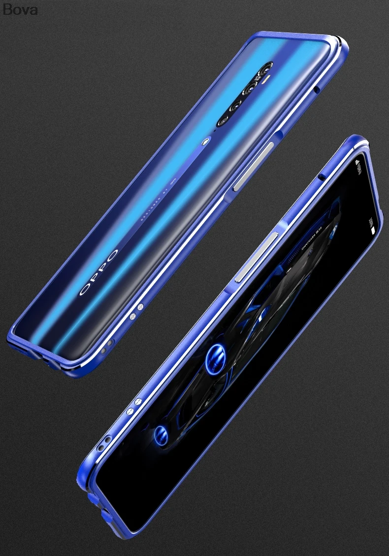 Чехол для OPPO Reno 2 роскошный Ультратонкий алюминиевый бампер для OPPO Reno2+ 2 пленки(1 передняя+ 1 задняя