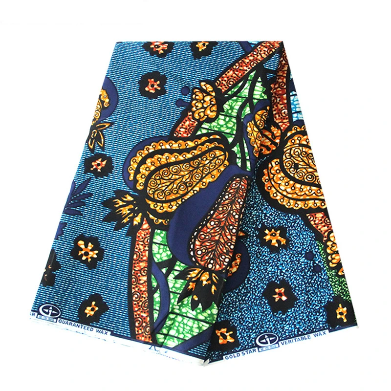Цветная набивная африканская настоящая восковая ткань для женского костюма дизайн 6 ярдов Анкара голландская настоящая восковая ткань швейная ткань