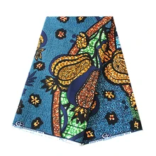 Цветная набивная африканская настоящая восковая ткань для женского костюма дизайн 6 ярдов Анкара голландская настоящая восковая ткань швейная ткань