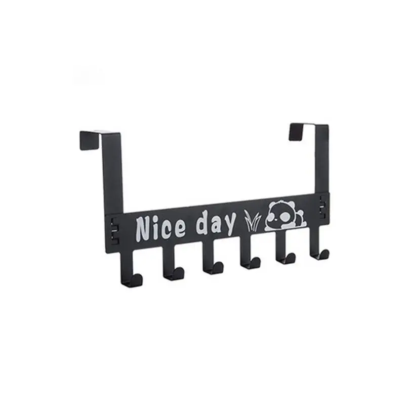 

1 Pc Wall Hook No Drill Detachable Carbon Steel Coat Hook 6 Hooks Peg Traceless Hanger Organizer Rack for Belts Hats Clothes