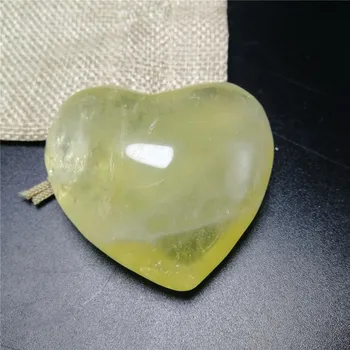 

High quality natural crystal stone add yellow color citrine heatt stone for love gift