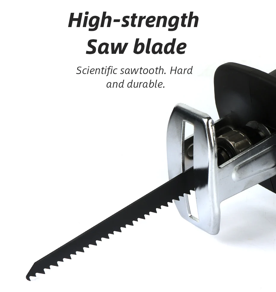 Lithium Battery Portable Reciprocating Saw Powerful Wood Cutting Saw Electric Wood/ Metal Saws With Sharp Blade Woodworking