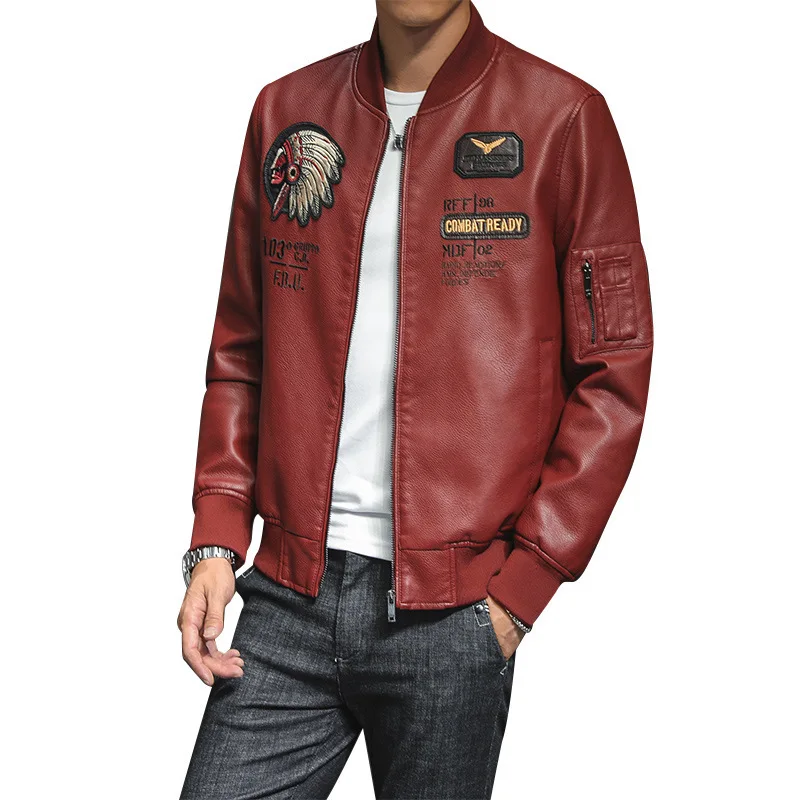

2019 Autumn Clothing New Style Europe And America Popular Brand Men's PU Leather Hip Hop Jacket Men And Women Couples Baseball U