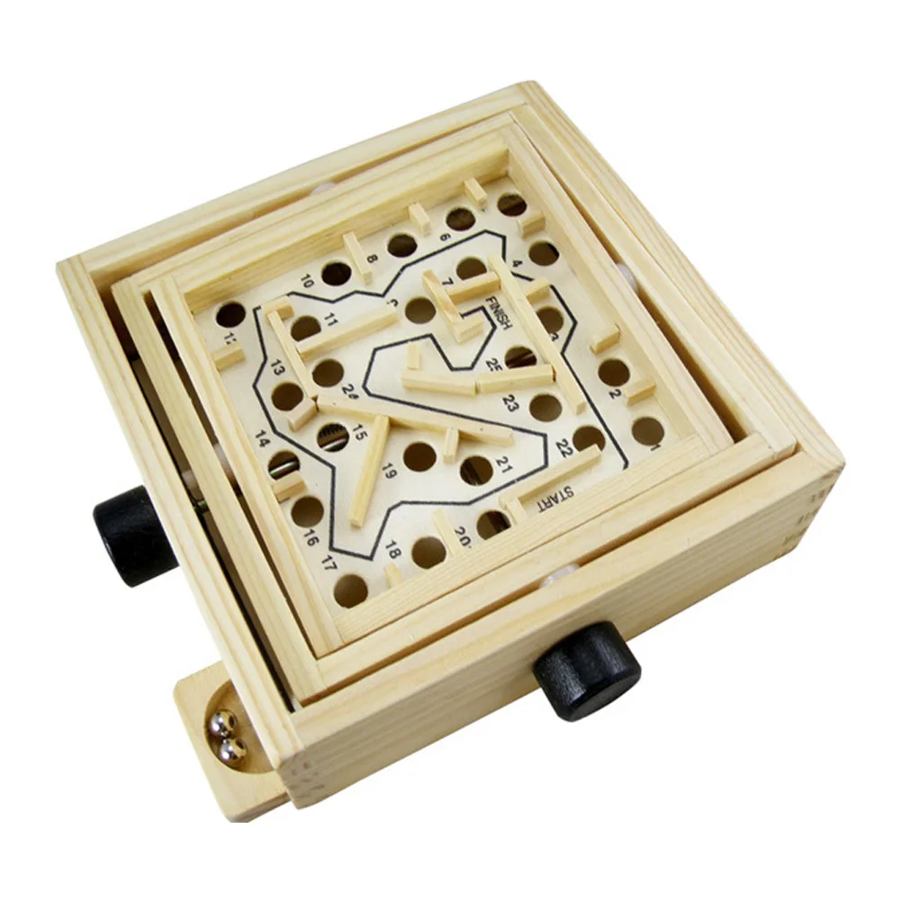 Board Antistress 3D Wooden Maze Handcrafted Desktop Game Labyrinth Toy Traditional Moving Balls Balance Intellectual Kids Adults - Цвет: S
