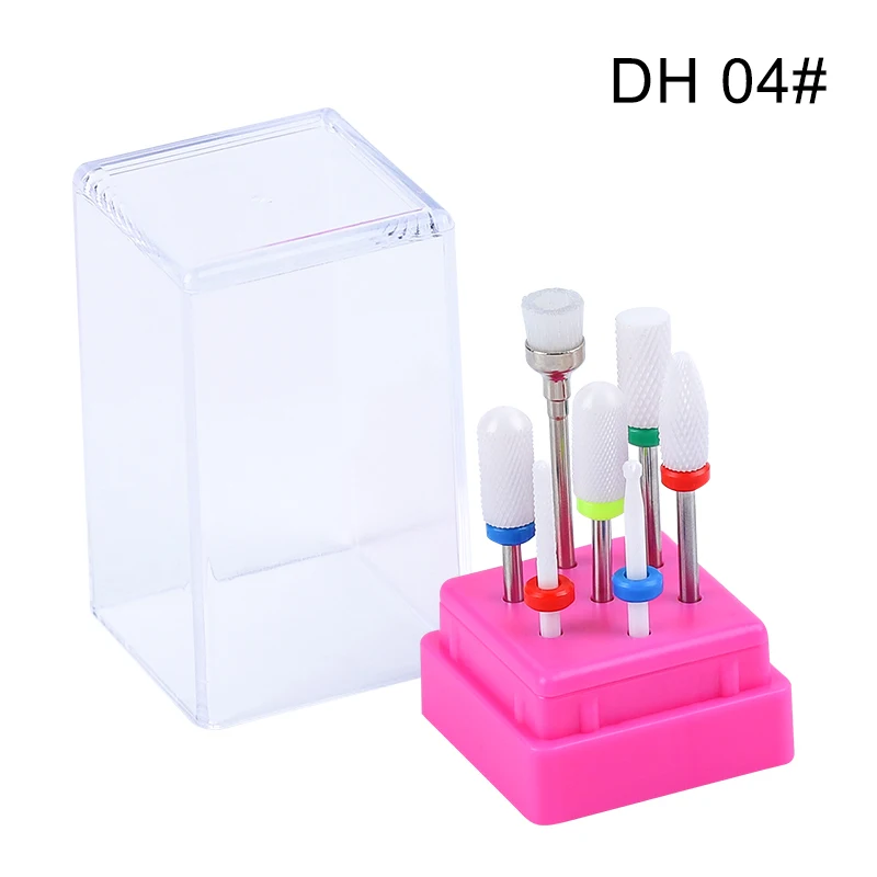 

7 Pieces Professional Practical Nail Drill Ceramics Tungsten Steel Alloy Bits Nail Grinding Head JIU55